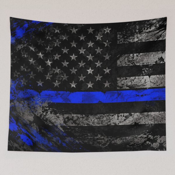 Item preview, Thin Blue Line American Flag | Back the Blue Police Law Enforcement Grunge designed and sold by Fei Long Design Hub.