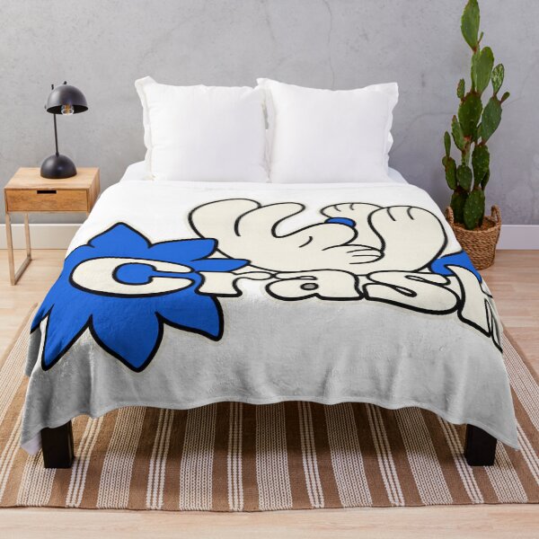 Item preview, Crash Cartoon Glove Emblem – Retro Blue Flower Graffiti  designed and sold by AKFaud.