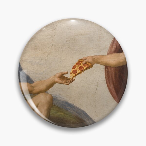 Item preview, Michelangelo, Creation of Adam, Pizza Parody, Art History, Humor, God designed and sold by Mauswohn.