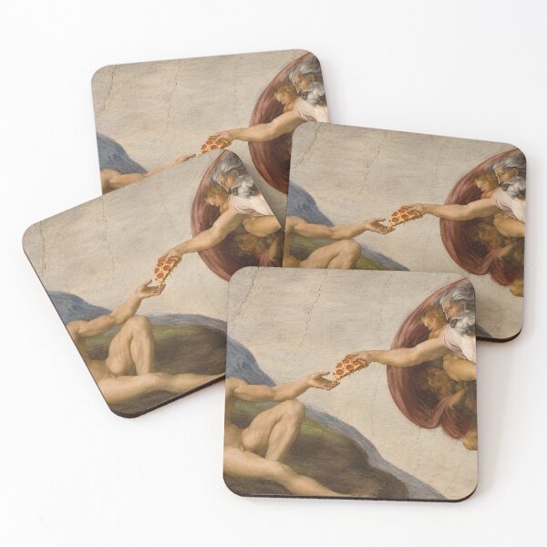 Item preview, Michelangelo, Creation of Adam, Pizza Parody, Art History, Humor, God designed and sold by Mauswohn.