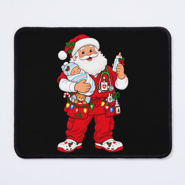 Item preview, Christmas NICU Nurse Santa Holding Baby and Baby Bottle designed and sold by vaylen-orbit.