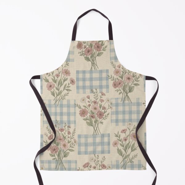 Item preview, Gingham and Wildflower Pattern | Romantic Cottagecore Vintage Floral designed and sold by jjagani.