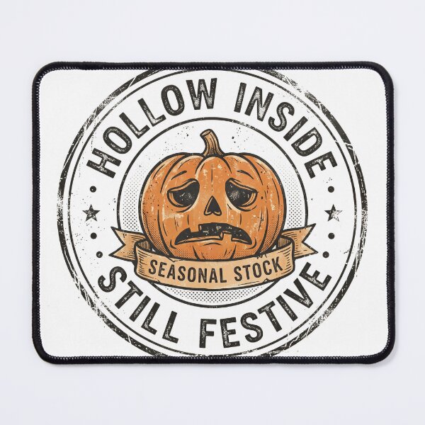 Item preview, Hollow Inside Still Festive Pumpkin Badge designed and sold by tee.crush.
