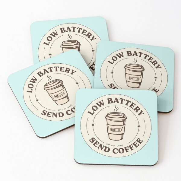 Item preview, Low Battery Send Coffee Funny Vintage Badge Graphic Design designed and sold by SeJaa.