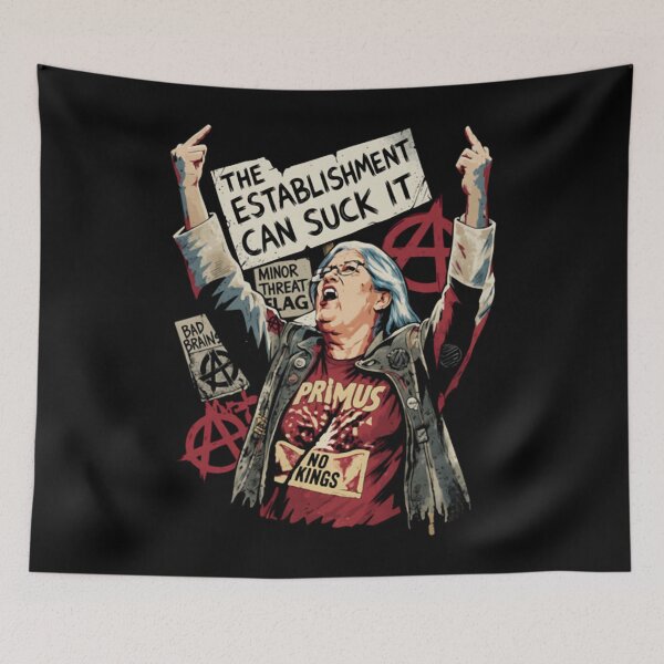 Item preview, Aunt Sue The Establishment Can Suck It Punk Rock Protest Design designed and sold by Jessi-Scott-Art.