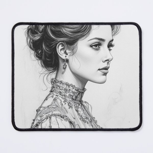 Item preview, Refined Profile - Victorian Style Monochrome Portrait Art designed and sold by nhk999.