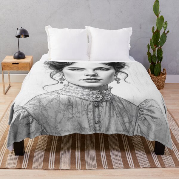 Item preview, Timeless Elegance - Vintage Lace Portrait Illustration designed and sold by nhk999.