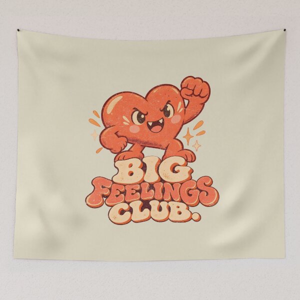 Item preview, Big Feelings Club – Cute Fiery Orange Heart designed and sold by AwesomeBeyondLimits.