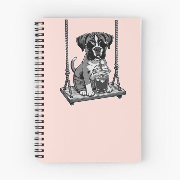 Item preview, Boxer dog Coffee Lover on Swing designed and sold by DIGOR shop.