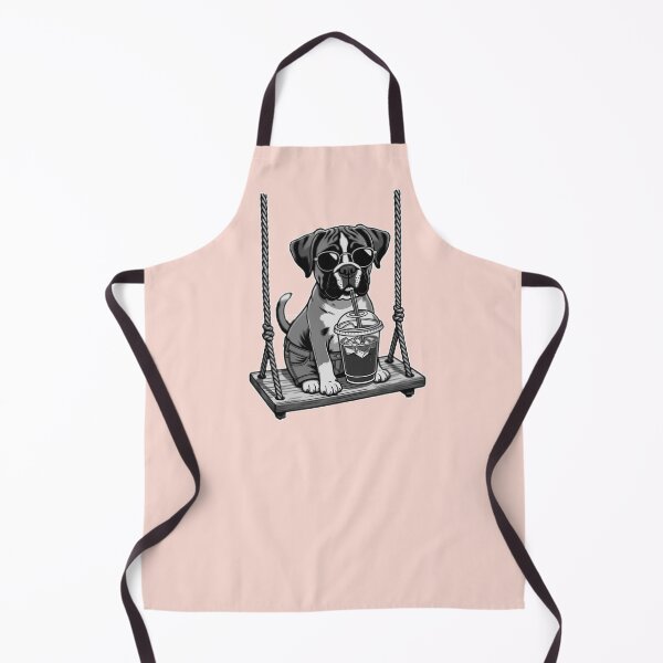 Item preview, Boxer dog Coffee Lover on Swing designed and sold by DIGOR shop.