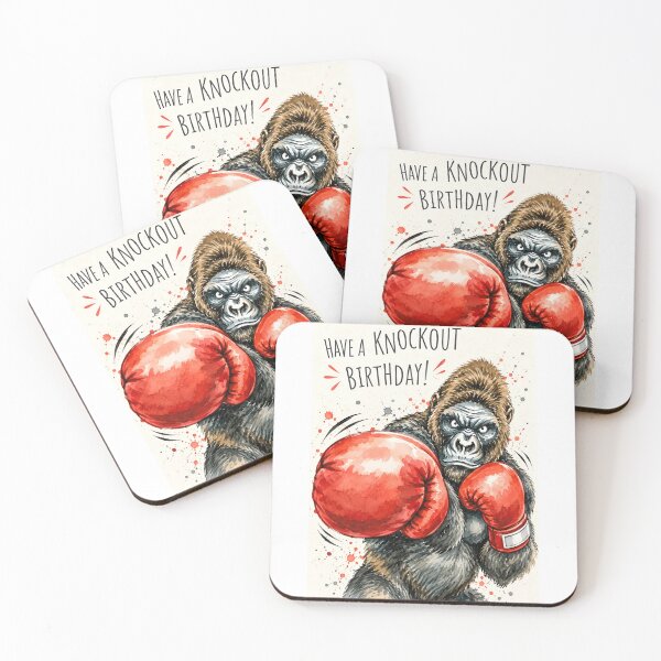 Item preview, Gorilla Boxer Birthday Card | Funny Knockout Birthday | Boxing Fan designed and sold by Aesthetic-Avenue.