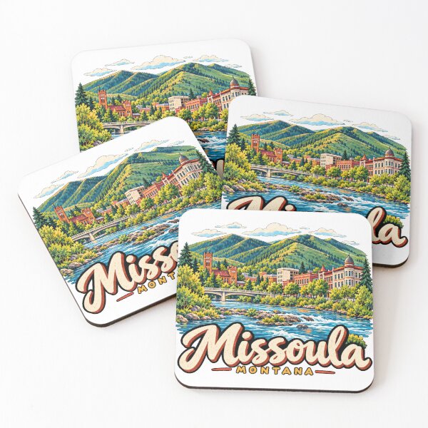 Item preview, Hand Drawn Missoula Montana Travel Souvenir Landmark Gift designed and sold by MichaeIRellov.