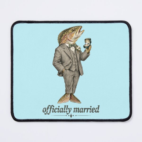 Item preview, Officially Married Trout Groom Funny Fishing Wedding designed and sold by Yellowriversss.