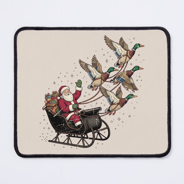 Item preview, Santa Claus Flying with Mallard Ducks designed and sold by dudelinart.