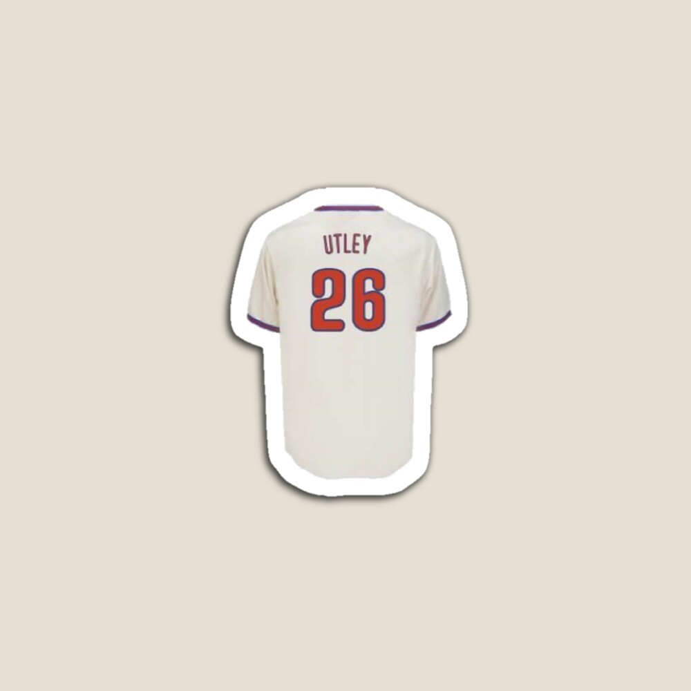 chase utley phillies jersey 26 Sticker for Sale by mgriest