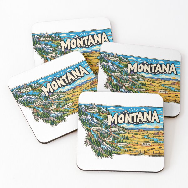 Item preview, Hand Drawn Montana Travel Souvenir Landmark Gift designed and sold by MichaeIRellov.