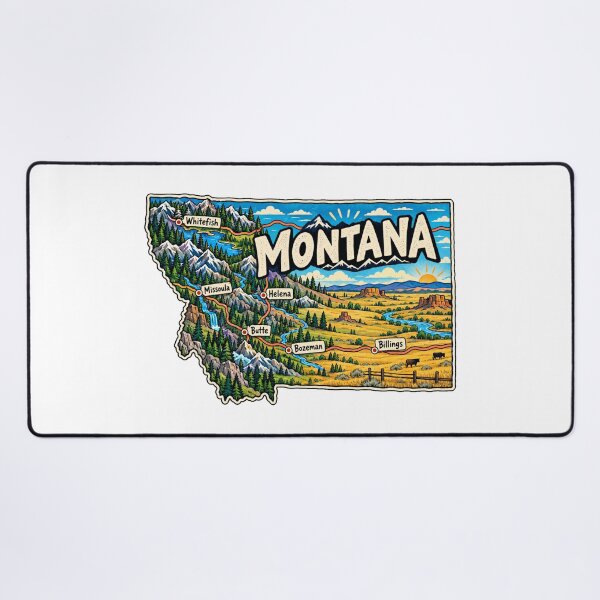 Item preview, Hand Drawn Montana Travel Souvenir Landmark Gift designed and sold by MichaeIRellov.