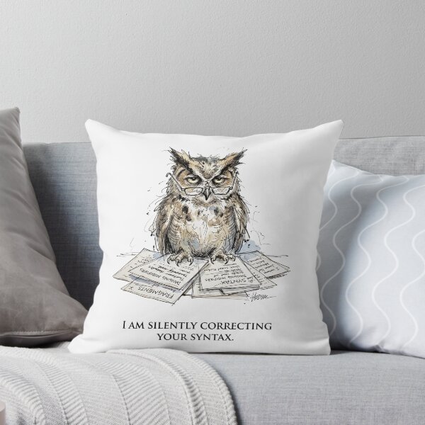 Item preview, Silently Correcting Your Syntax Design – Grammar Owl Art designed and sold by Luminari Creations.