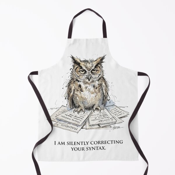 Item preview, Silently Correcting Your Syntax Design – Grammar Owl Art designed and sold by Luminari Creations.