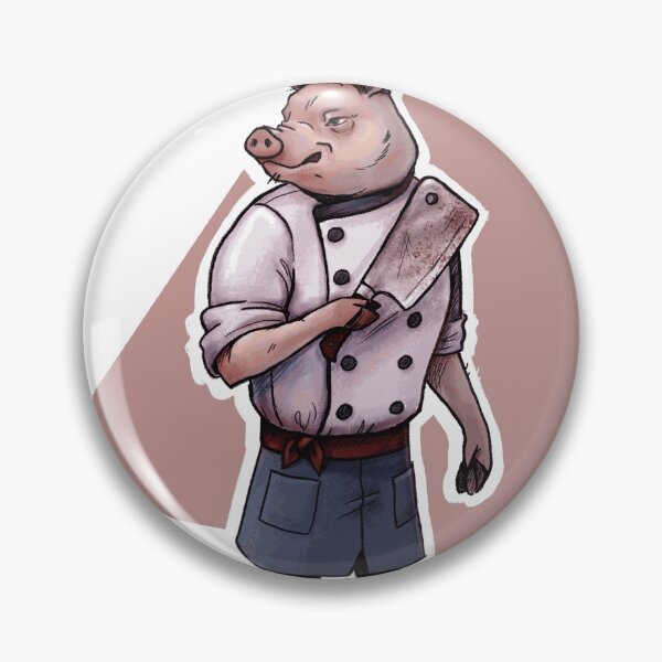 Item preview, Pig Butcher with Meat Cleaver designed and sold by Anson-Bella.