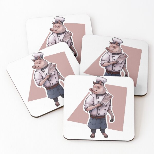 Item preview, Pig Butcher with Meat Cleaver designed and sold by Anson-Bella.