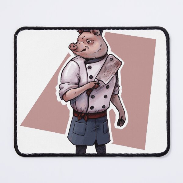 Item preview, Pig Butcher with Meat Cleaver designed and sold by Anson-Bella.
