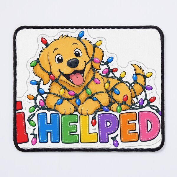 Item preview, I Helped Dog in Christmas Lights Sticker designed and sold by kilat42.