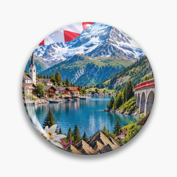 Item preview, A scenic Switzerland Swiss Alps and Matterhorn Mountain designed and sold by GoodPlaceToShop.