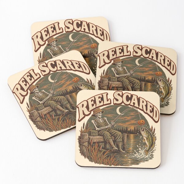 Item preview, Reel Scared Skeleton Fisherman Halloween Pumpkin Bass designed and sold by Yellowriversss.