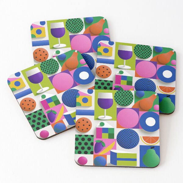 Item preview, Vibrant Geometric Food and Drink Pattern Art designed and sold by colorful-white.