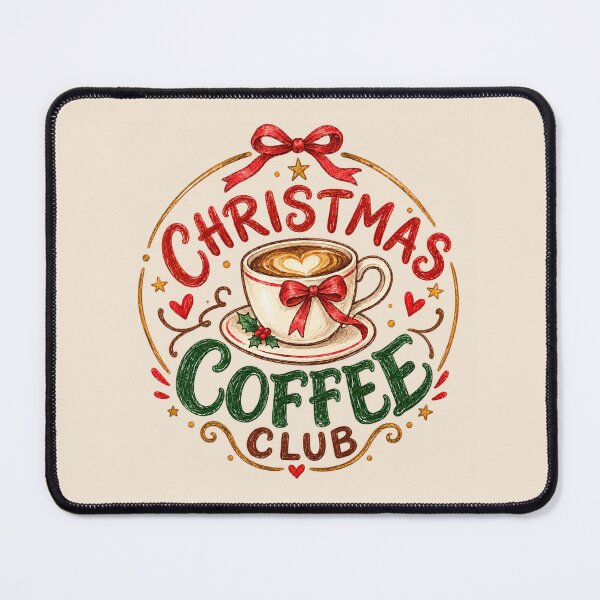 Item preview, Christmas Coffee Club – Vintage Coffee Lover Gift, Retro Christmas Design designed and sold by 1DreamerShop.