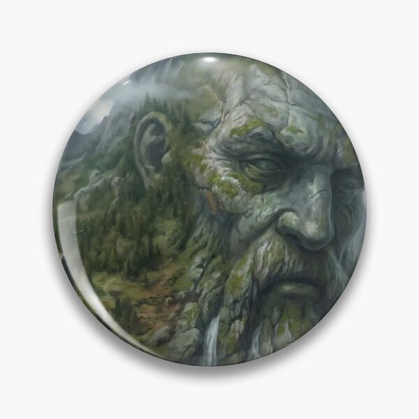 Item preview, Ancient Mountain Guardian Design – Old Man of the Mountain Waterfall Art designed and sold by Luminari Creations.