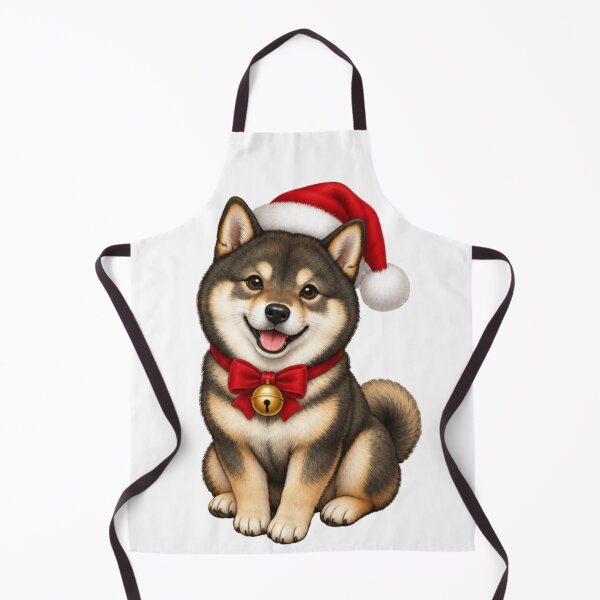 Item preview, Cute Christmas Black Shiba Inu - Santa Hat Puppy designed and sold by vekotpu.