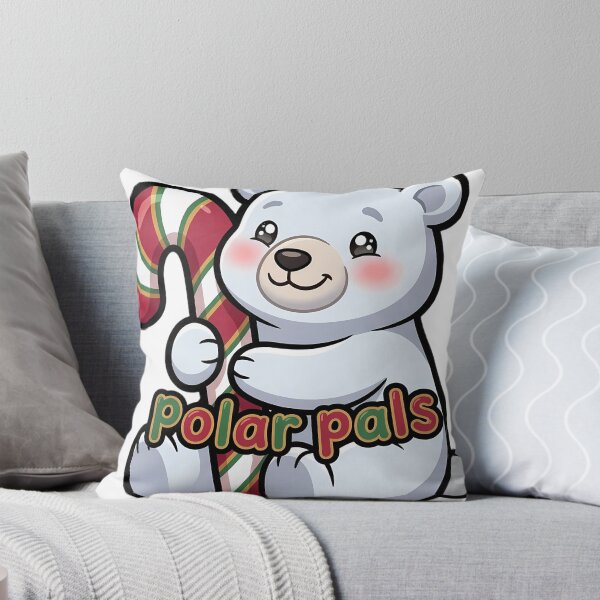Item preview, Cute Christmas Polar Bear Cub Hugging a Candy Cane - Polar Pals designed and sold by pumsquare.