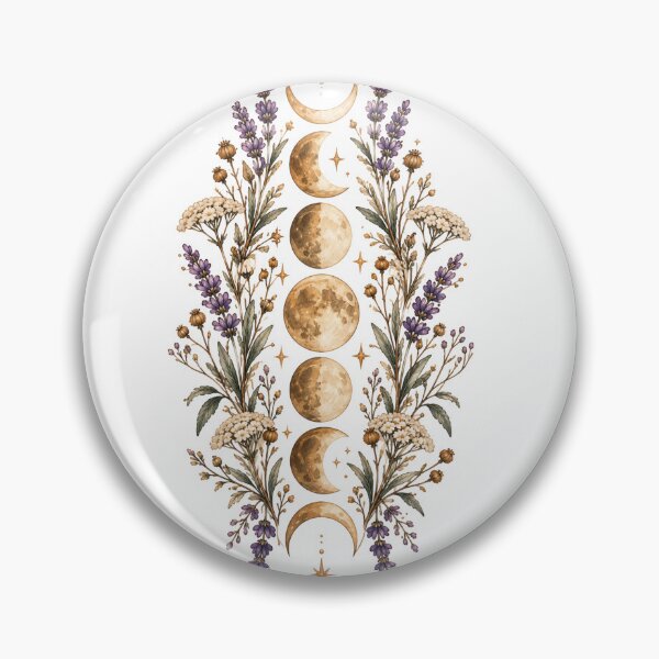 Item preview, Moon Phases Dried Botanicals Celestial Witch Art designed and sold by DreamelleStudio.