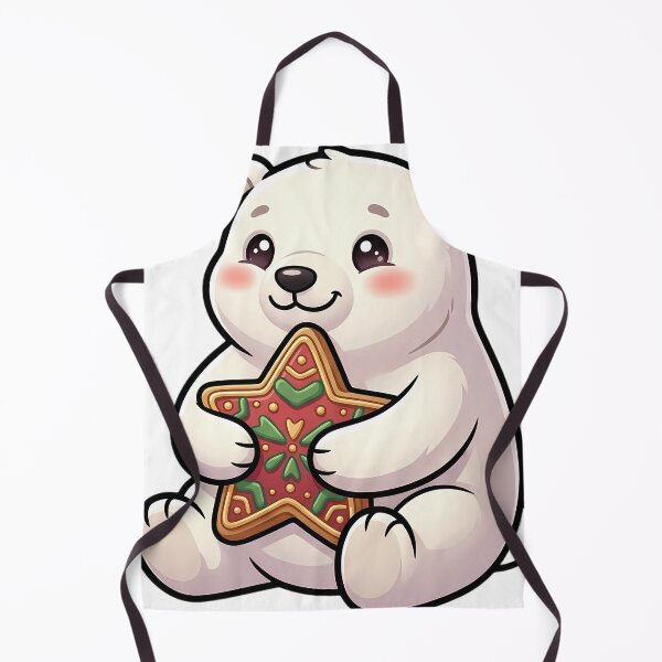 Item preview, Cute Christmas Polar Bear Holding a Star Cookie designed and sold by pumsquare.