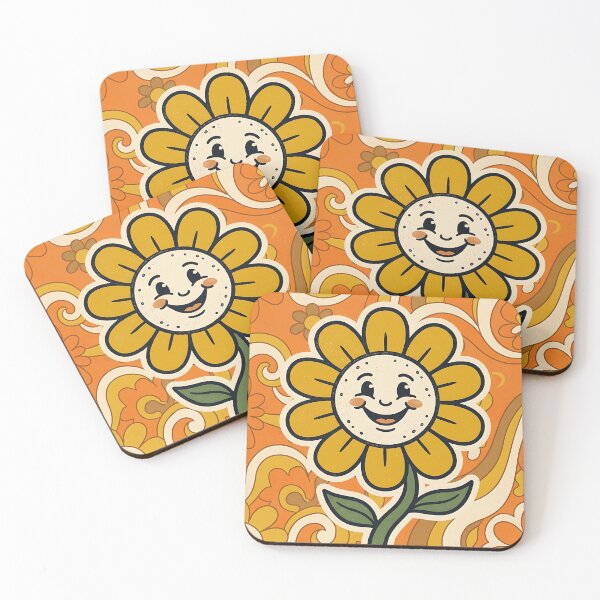 Item preview, Cheerful Retro Sunflower 70s Groovy Pattern designed and sold by Michaelragheb.
