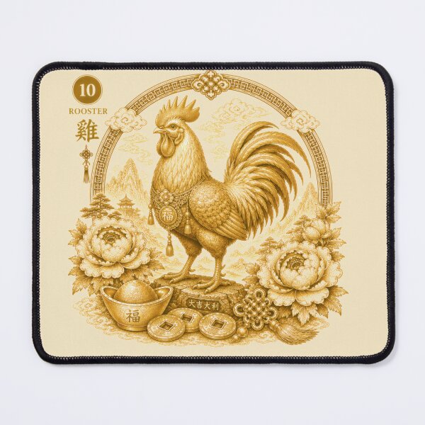Item preview, Year of the Rooster Chinese Zodiac Gold Art Luxury Asian Zodiac designed and sold by Soluna Studio.