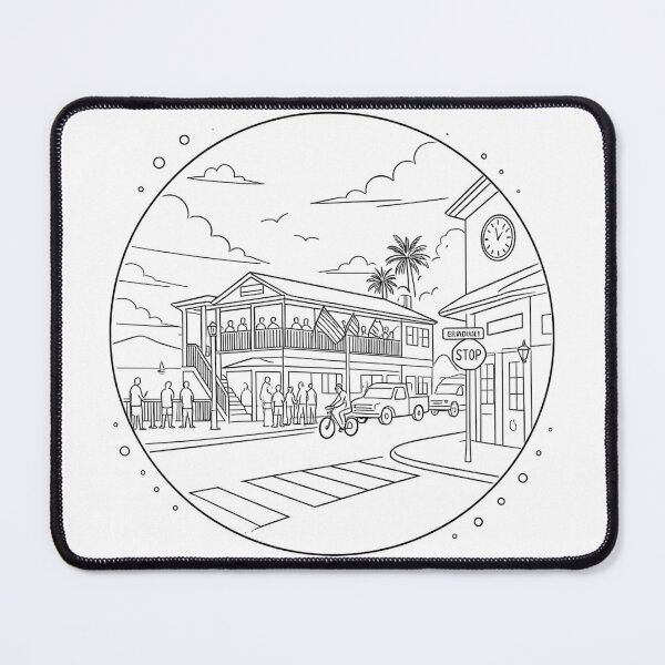 Item preview, Historic Lahaina Waterfront – Minimalist Black on Black Maui Hawaii Art designed and sold by GeEeN.