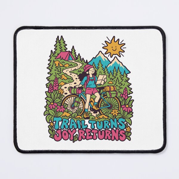 Item preview, Trail Turns Joy Returns Bikepacking Adventure designed and sold by Summit Folk Studio.