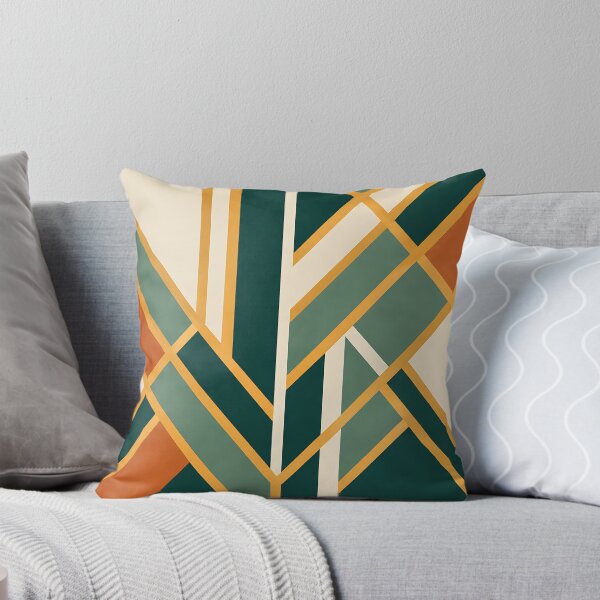 Item preview, Gold and Green Modern Geometric Abstract Art - Mid Century Minimalist Pattern designed and sold by LexaArtworks.