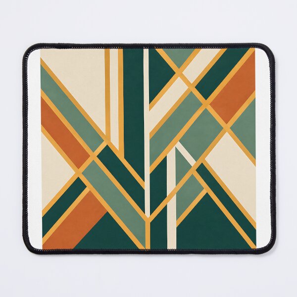 Item preview, Gold and Green Modern Geometric Abstract Art - Mid Century Minimalist Pattern designed and sold by LexaArtworks.