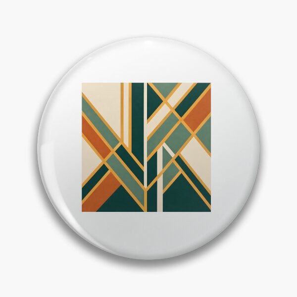 Item preview, Gold and Green Modern Geometric Abstract Art - Mid Century Minimalist Pattern designed and sold by LexaArtworks.