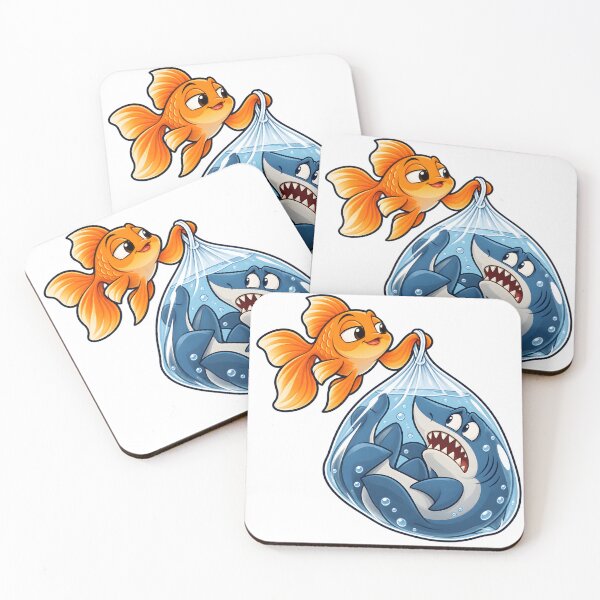 Item preview, Small Pond - Goldfish Carrying a Shark designed and sold by Digipeel.