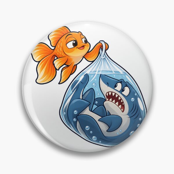 Item preview, Small Pond - Goldfish Carrying a Shark designed and sold by Digipeel.