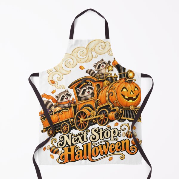 Item preview, Next Stop: Halloween – Raccoon Pumpkin Train designed and sold by MD Sweet.