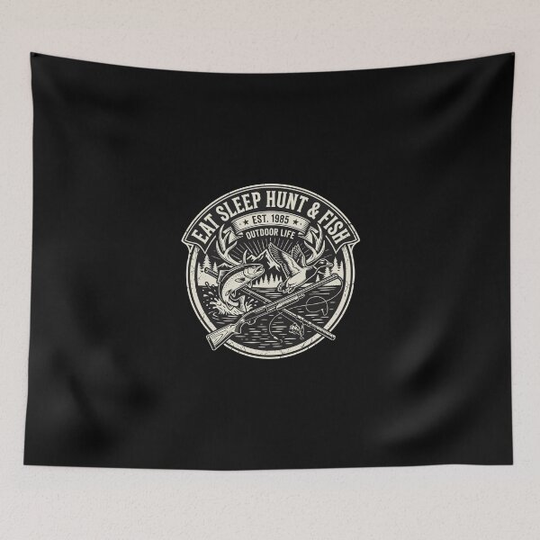 Item preview, Eat Sleep Hunt & Fish Outdoor Life Hunter Fisherman designed and sold by PopStars1993.