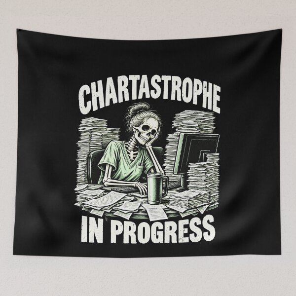 Item preview, Catastrophe in Progress: Skeleton Office Paperwork Stress designed and sold by elderberry.