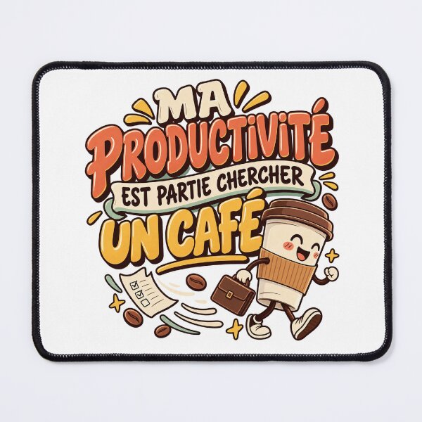 Item preview, My Productivity Went for Coffee – Funny French Coffee Quote designed and sold by Gino64.
