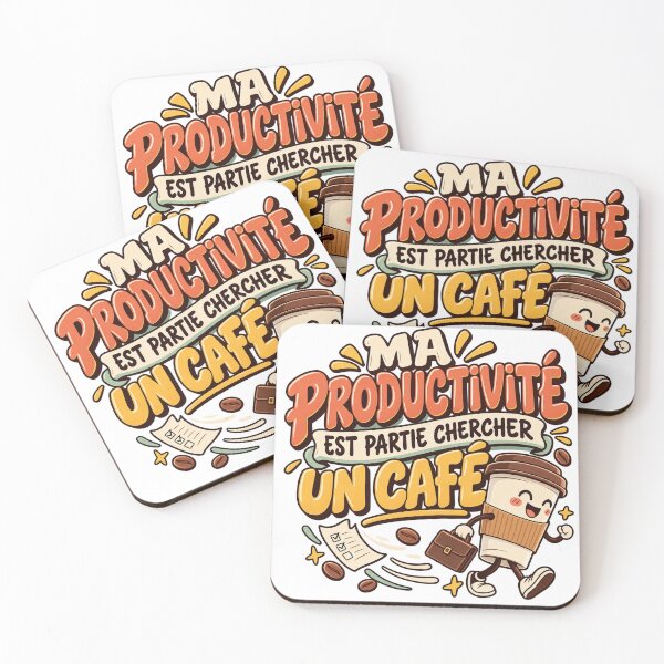 Item preview, My Productivity Went for Coffee – Funny French Coffee Quote designed and sold by Gino64.